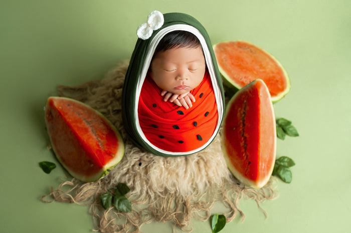 Watermelon Baby Newborn Wraps for Photography Bundle - Cozy Nursery