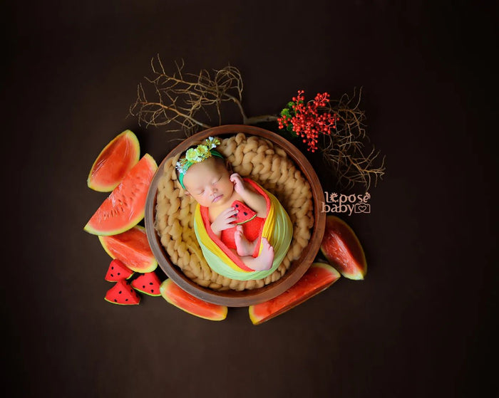 Watermelon Baby Newborn Wraps for Photography Bundle - Cozy Nursery