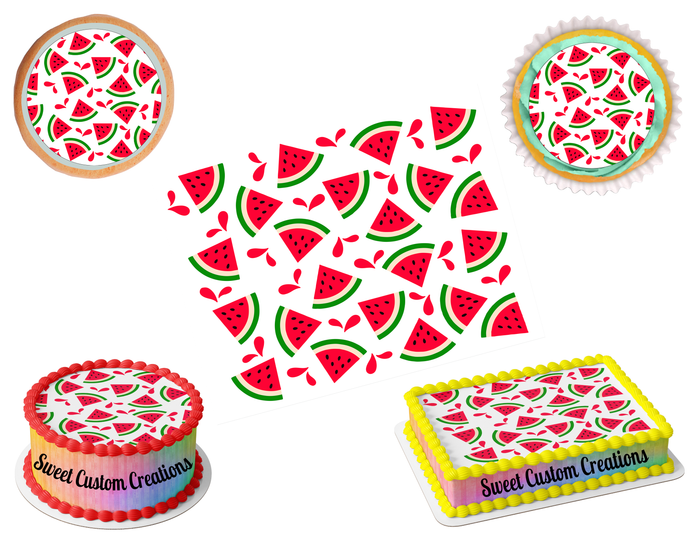 Watermelon Edible Image Frosting Sheet #1 Topper (70+ sizes)