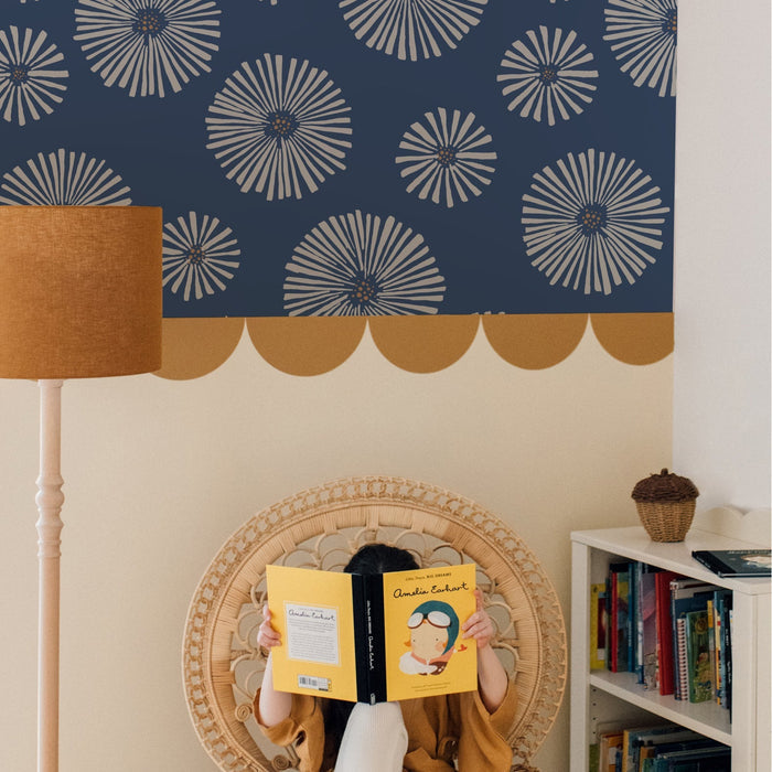 White And Blue Wallpaper - Cozy Nursery