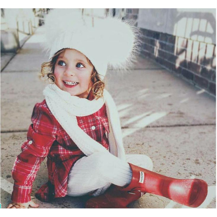 Winter Toddler Hat with Double Pompoms - Cozy Nursery