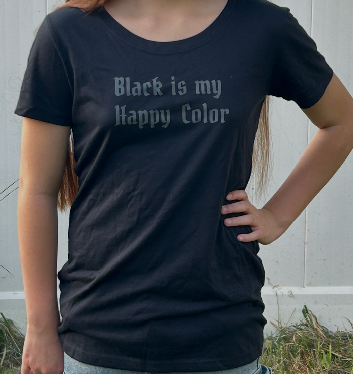 WOMEN T-SHIRT- Black is my Happy Color