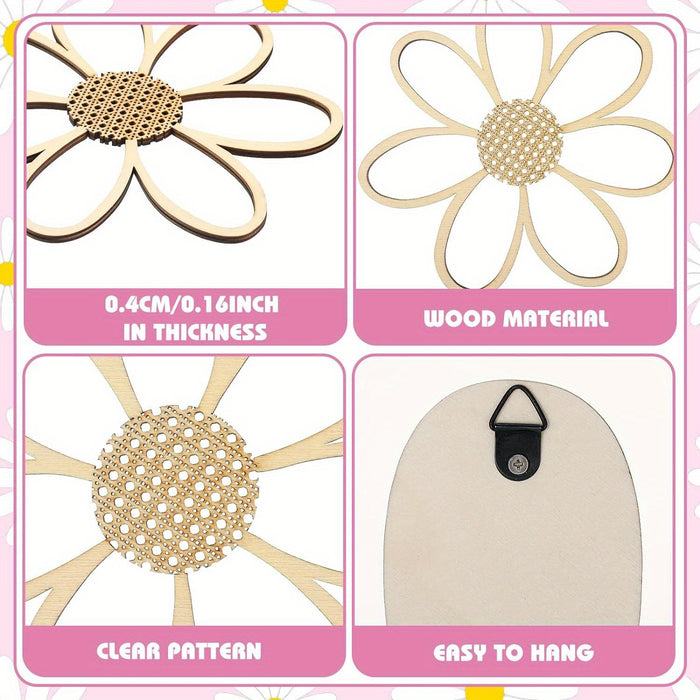 Wooden Daisy Wall Art - 6/3Pc Set