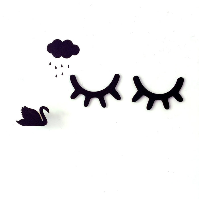 Wooden Eyelashes Wall Decor - Cozy Nursery