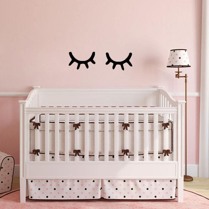 Wooden Eyelashes Wall Decor - Cozy Nursery