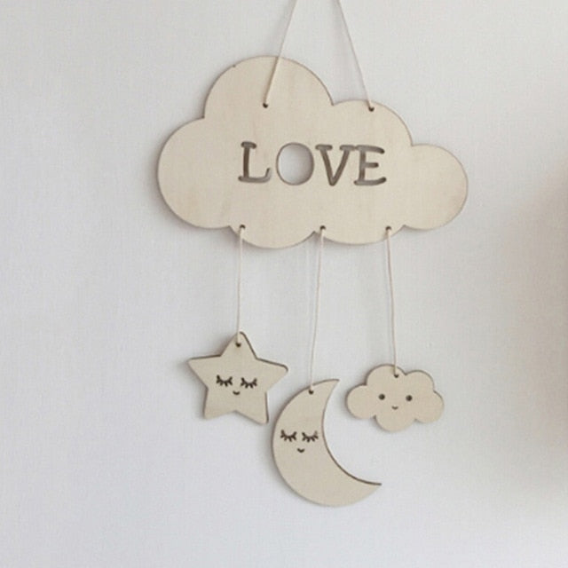 Wooden Moon Nursery Decor - Cozy Nursery