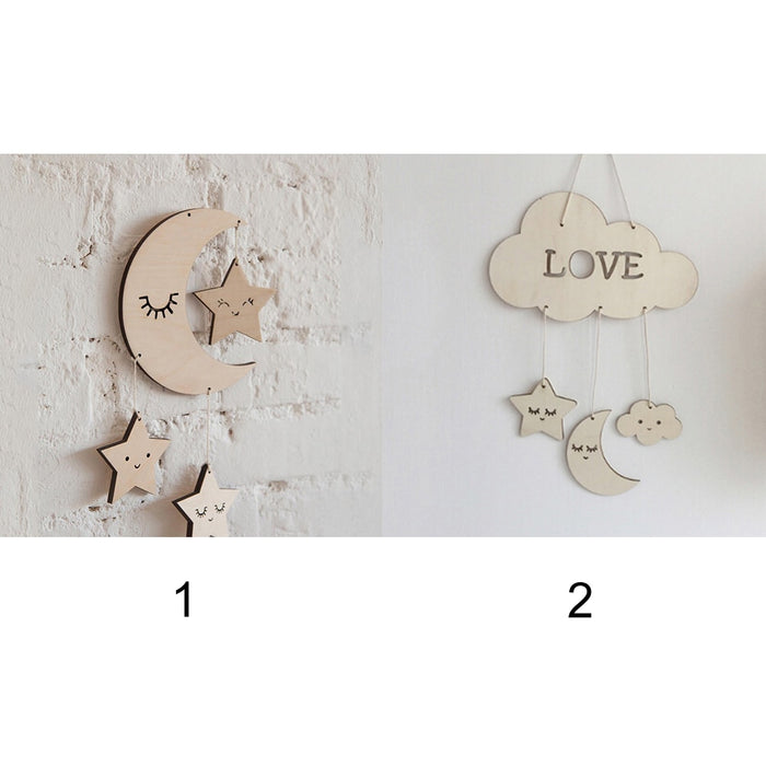 Wooden Moon Nursery Decor - Cozy Nursery