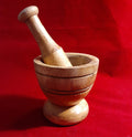 WOODEN MORTAR AND PESTLE