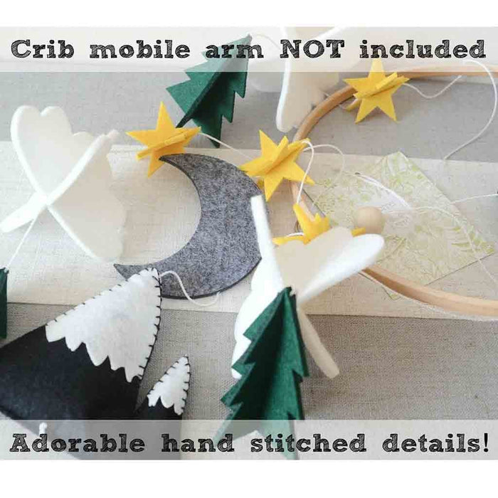 Woodland Felt Hanging Crib Mobile - Cozy Nursery