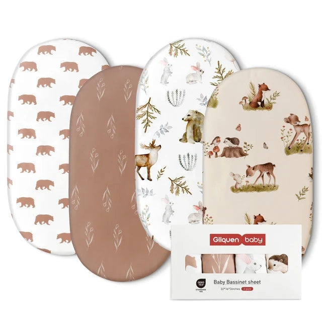 Woodland Moses Bassinet Sheets Cover - Cozy Nursery