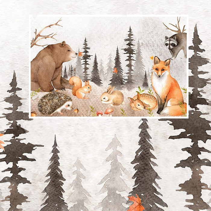 Woodland Nursery Animals Forest Wallpaper