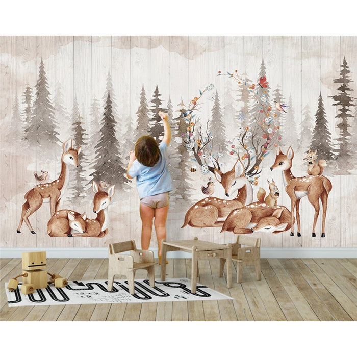 Woodland Nursery Forest Elk Wallpaper - Cozy Nursery