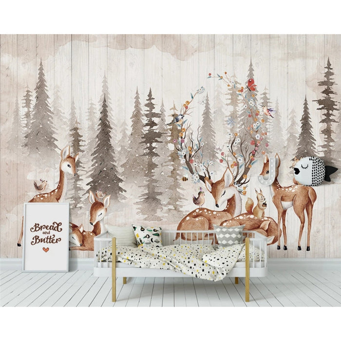 Woodland Nursery Forest Elk Wallpaper - Cozy Nursery