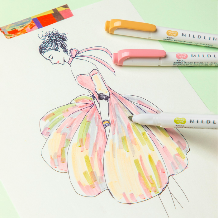 Zebra Mildliner Double Sided Highlighters - Mild Natural
